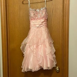 Juniors pink formal dress worn once. Size 11/12